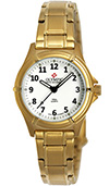 Olympic Ladies Gold Plated Work Watch White Dial with Numbers