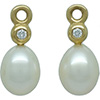 (RETIRED) 14ct Gold Compose Earrings Pearl and Diamond