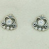 (RETIRED) DANISH Silver Princess Stud Earrings w Cubic Zirconia