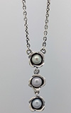 (RETIRED) DANISH Silver Necklace Grey Pearls