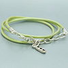 (RETIRED) DANISH Lime Leather Necklace With Silver Chain Ends (RETIRED) DANISH Lime Leather Necklace With Silver Chain Ends
