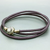 (RETIRED) DANISH Purple Smooth Leather Triple Bracelet