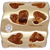 (RETIRED) DANISH 14ct Gold Bead Indented Hearts with Diamond (RETIRED) DANISH 14ct Gold Bead Indented Hearts with Diamond