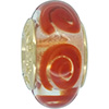 (RETIRED) Murano Glass Bead with 14ct Gold with Red Swirls