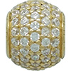 DANISH Rounded Pavé Cubic Zirconia 14ct Gold Charm