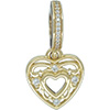 DANISH 14ct Gold Romantic Heart Hanging Charm