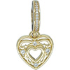 DANISH 14ct Gold Romantic Heart Hanging Charm DANISH 14ct Gold Romantic Heart Hanging Charm