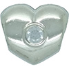 (RETIRED) DANISH Silver Gem Bead Heart with CZ (RETIRED) DANISH Silver Gem Bead Heart with CZ