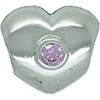 (RETIRED) DANISH Silver Gem Bead Heart with Pink CZ (RETIRED) DANISH Silver Gem Bead Heart with Pink CZ