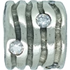 (RETIRED) DANISH Gem Bead Vertical Lines and CZ Charm