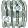 (RETIRED) DANISH Gem Bead Vertical Lines and CZ Charm (RETIRED) DANISH Gem Bead Vertical Lines and CZ Charm