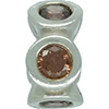 (RETIRED) DANISH Gem Bead with Brown Coloured CZ (RETIRED) DANISH Gem Bead with Brown Coloured CZ