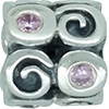 (RETIRED) DANISH Swirls and Pink CZ Charm (RETIRED) DANISH Swirls and Pink CZ Charm