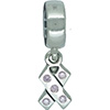 (RETIRED) DANISH Bead with Breast Cancer Symbol and Pink CZ (RETIRED) DANISH Bead with Breast Cancer Symbol and Pink CZ