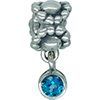 (RETIRED) DANISH Bead with hanging Paraiba Topaz (RETIRED) DANISH Bead with hanging Paraiba Topaz
