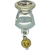 (RETIRED) DANISH Bead with 14ct Gold and drop Champagne CZ