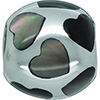 (RETIRED) DANISH Bead with Black Hearts of Mother of Pearl (RETIRED) DANISH Bead with Black Hearts of Mother of Pearl