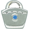 (RETIRED) DANISH Silver Handbag with Blue CZ