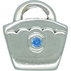 (RETIRED) DANISH Silver Handbag with Blue CZ (RETIRED) DANISH Silver Handbag with Blue CZ