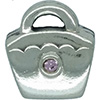 (RETIRED) DANISH Silver Handbag with Pink CZ (RETIRED) DANISH Silver Handbag with Pink CZ