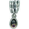 (RETIRED) DANISH Silver and 14ct Bead with Hanging Rhodlite