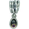 (RETIRED) DANISH Silver and 14ct Bead with Hanging Rhodlite (RETIRED) DANISH Silver and 14ct Bead with Hanging Rhodlite