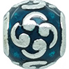 (RETIRED) DANISH Silver Bead with Turquoise Enamel