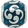 (RETIRED) DANISH Silver Bead with Turquoise Enamel (RETIRED) DANISH Silver Bead with Turquoise Enamel