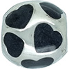(RETIRED) DANISH Silver Bead Hearts with Black Enamel (RETIRED) DANISH Silver Bead Hearts with Black Enamel