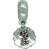 (RETIRED) DANISH Silver Bead Hanging Number 2 in Garnets