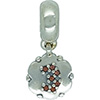(RETIRED) DANISH Silver Bead Hanging Number 3 in Garnets