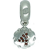 (RETIRED) DANISH Silver Bead Hanging Number 4 in Garnets