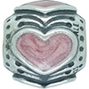 (RETIRED) DANISH Silver Bead Hearts Rose Enamel (RETIRED) DANISH Silver Bead Hearts Rose Enamel