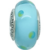 (RETIRED) Murano Glass Bead Aqua and Green Dots (RETIRED) Murano Glass Bead Aqua and Green Dots