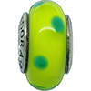(RETIRED) Murano Glass Bead Light Green with Green Dots
