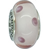 (RETIRED) Murano Glass Bead Light Pink with Pink Dots