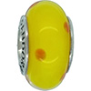 (RETIRED) Murano Glass Bead Light Yellow with Orange Dots