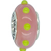 (RETIRED) Murano Glass Bead Light Pink with Green Balls V2