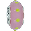 (RETIRED) Murano Glass Bead Light Pink with Green Balls (RETIRED) Murano Glass Bead Light Pink with Green Balls