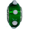 (RETIRED) Murano Glass Bead Green with White Balls V8