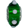 (RETIRED) Murano Glass Bead Green with White Balls V8 (RETIRED) Murano Glass Bead Green with White Balls V8