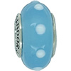 (RETIRED) Murano Glass Bead Light Blue with White Balls