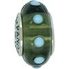 (RETIRED) Murano Glass Bead Black with Pale Blue Balls