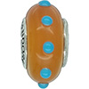 (RETIRED) Murano Glass Bead Peach with Blue Balls V2 (RETIRED) Murano Glass Bead Peach with Blue Balls V2