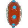 (RETIRED) Murano Glass Bead Peach with Blue Balls (RETIRED) Murano Glass Bead Peach with Blue Balls