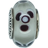 (RETIRED) Murano Glass Bead Flowers for You Black on Grey (RETIRED) Murano Glass Bead Flowers for You Black on Grey