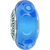 (RETIRED) Murano Glass Bead Flowers for You Lt Blue w Dk Blue (RETIRED) Murano Glass Bead Flowers for You Lt Blue w Dk Blue
