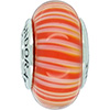 (RETIRED) Murano Glass Bead Candy Stripes Orange
