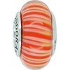 (RETIRED) Murano Glass Bead Candy Stripes Orange (RETIRED) Murano Glass Bead Candy Stripes Orange