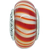 (RETIRED) Murano Glass Bead Candy Stripes Cinnamon